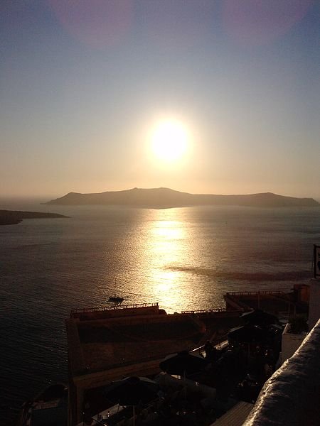 Sunset in Santorini from Fira